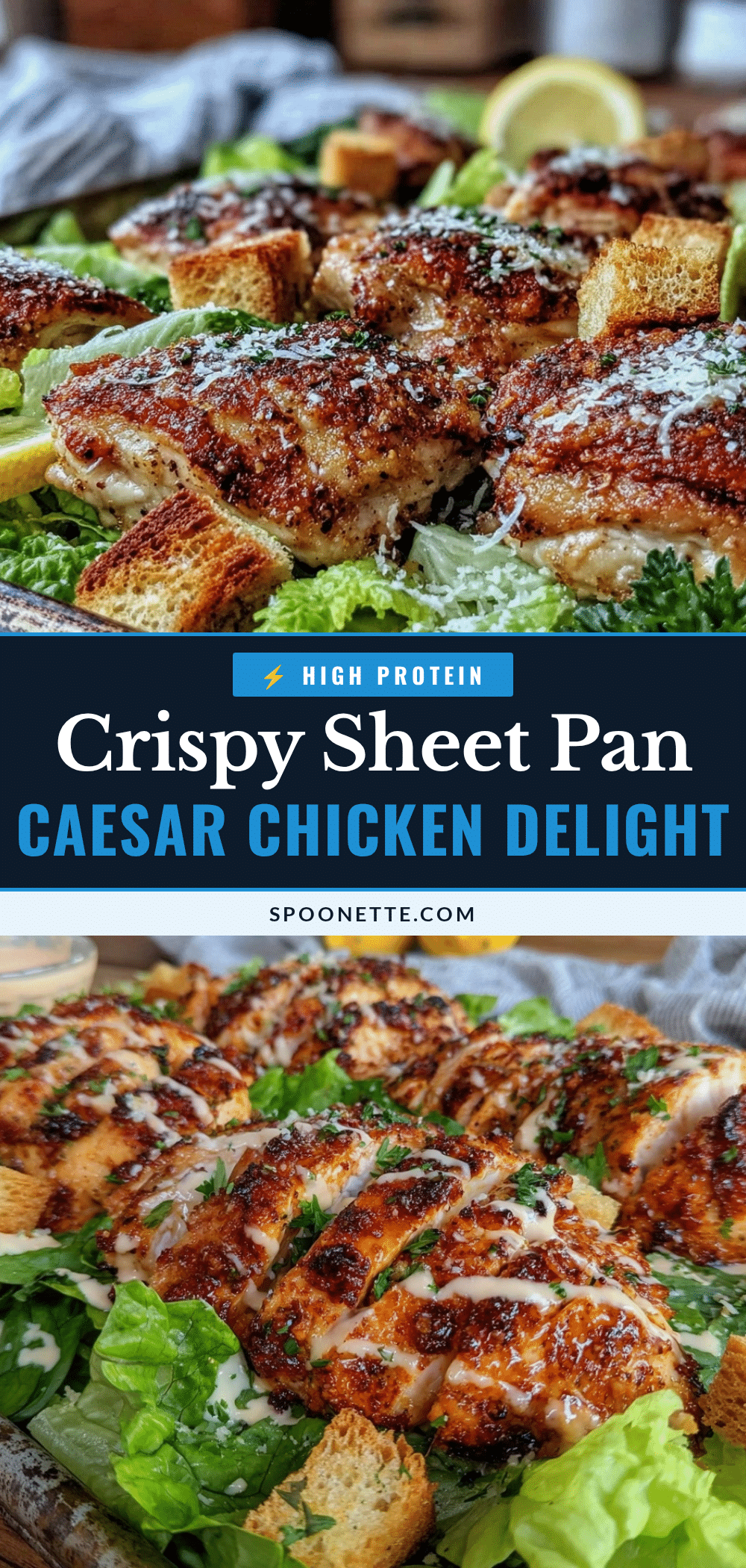 crispy sheet pan caesar chicken recipe