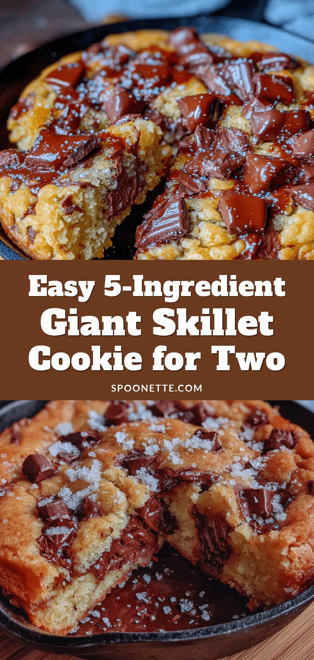 easy 5-ingredient giant pan cookie for two recipe