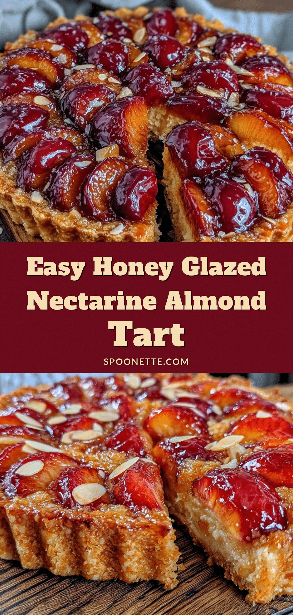 honey glazed nectarine almond tart recipe