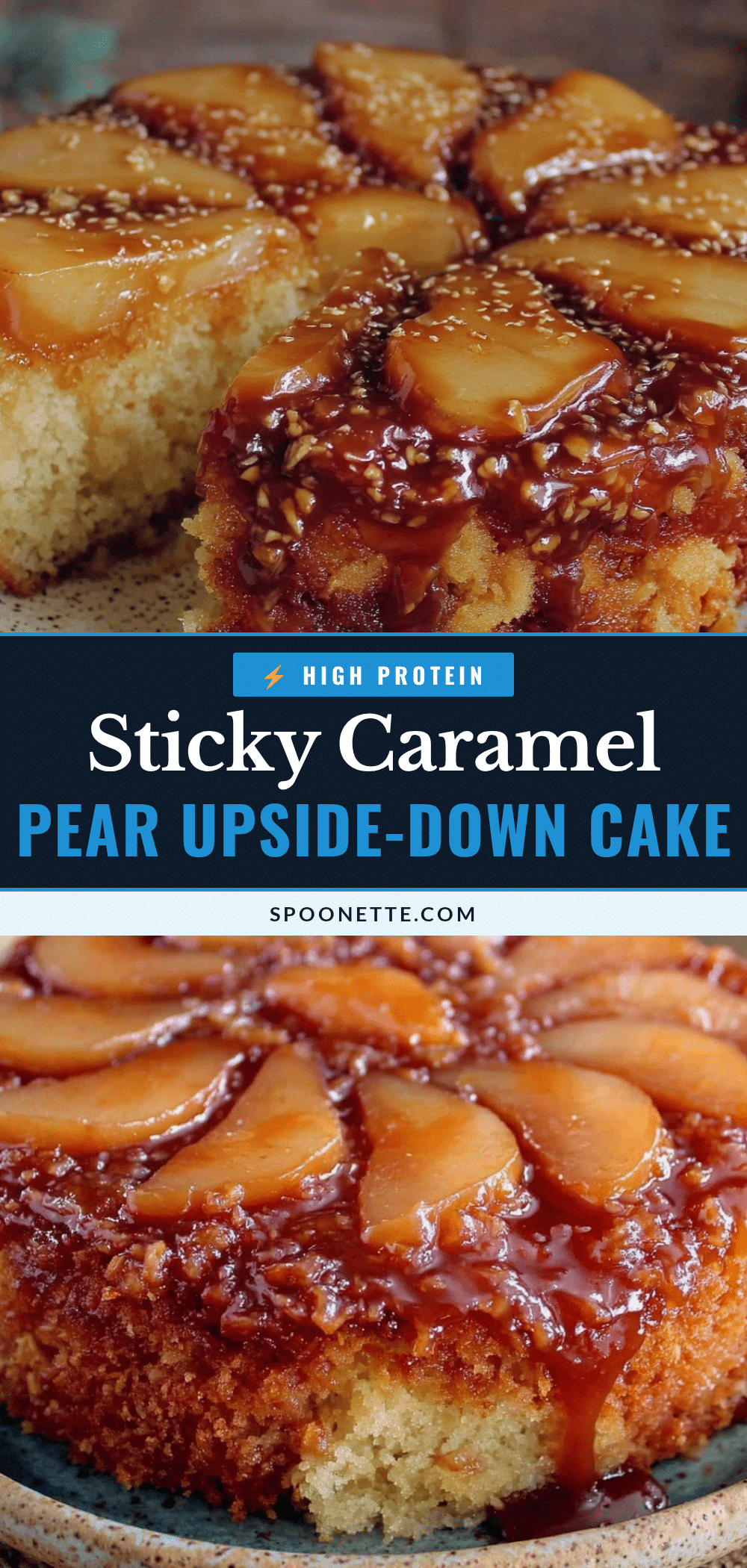 caramel pear upside-down cake recipe