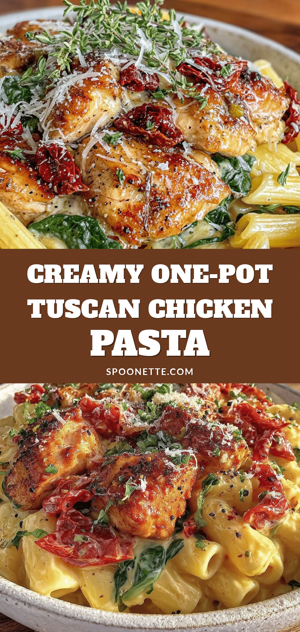 creamy one-pot tuscan chicken pasta recipe