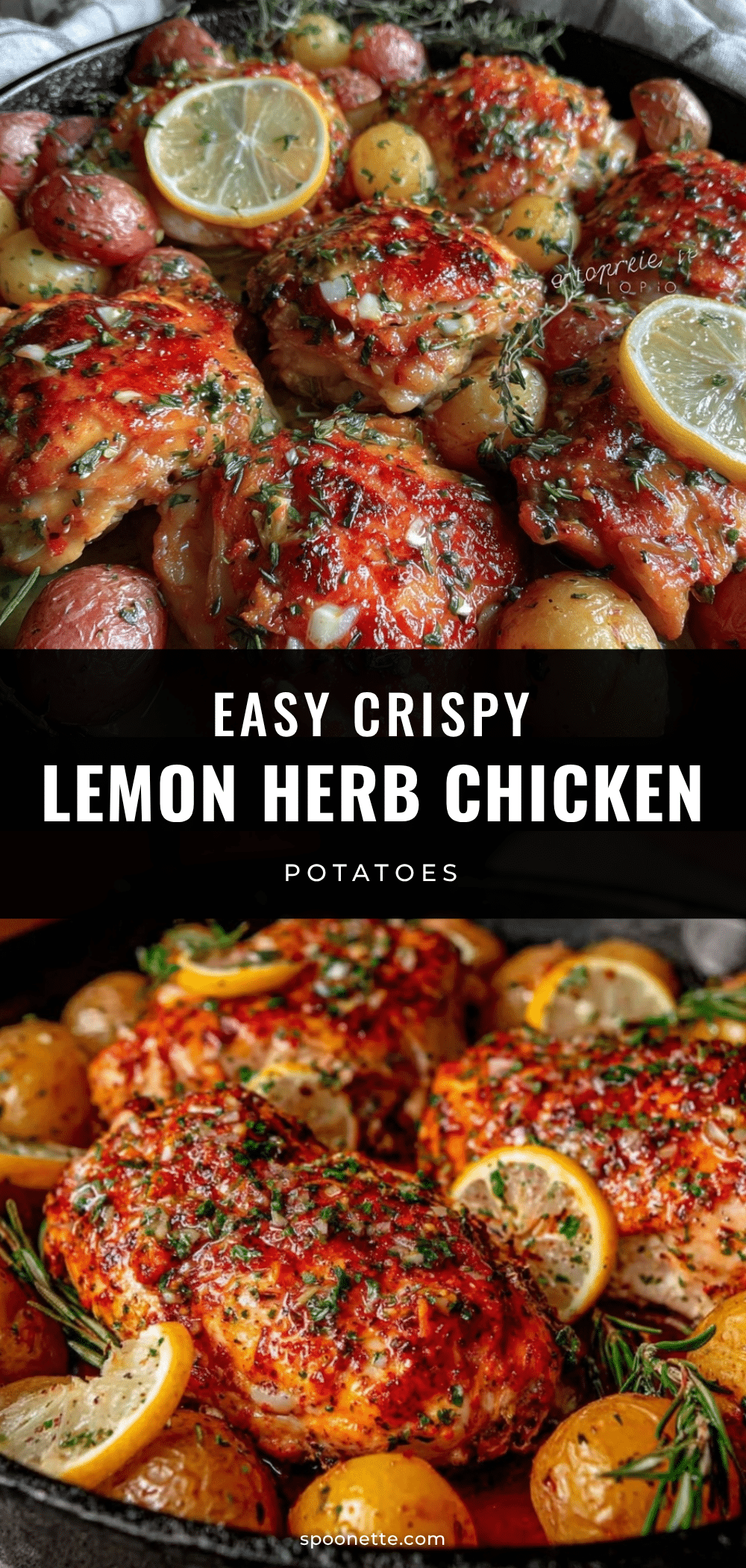 crispy one-pan lemon herb chicken and potatoes recipe
