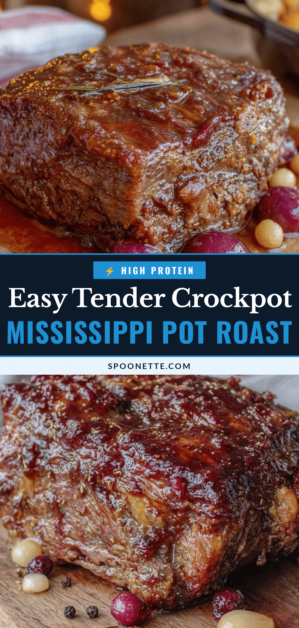 Easy Tender Crockpot Mississippi Pot Roast recipe