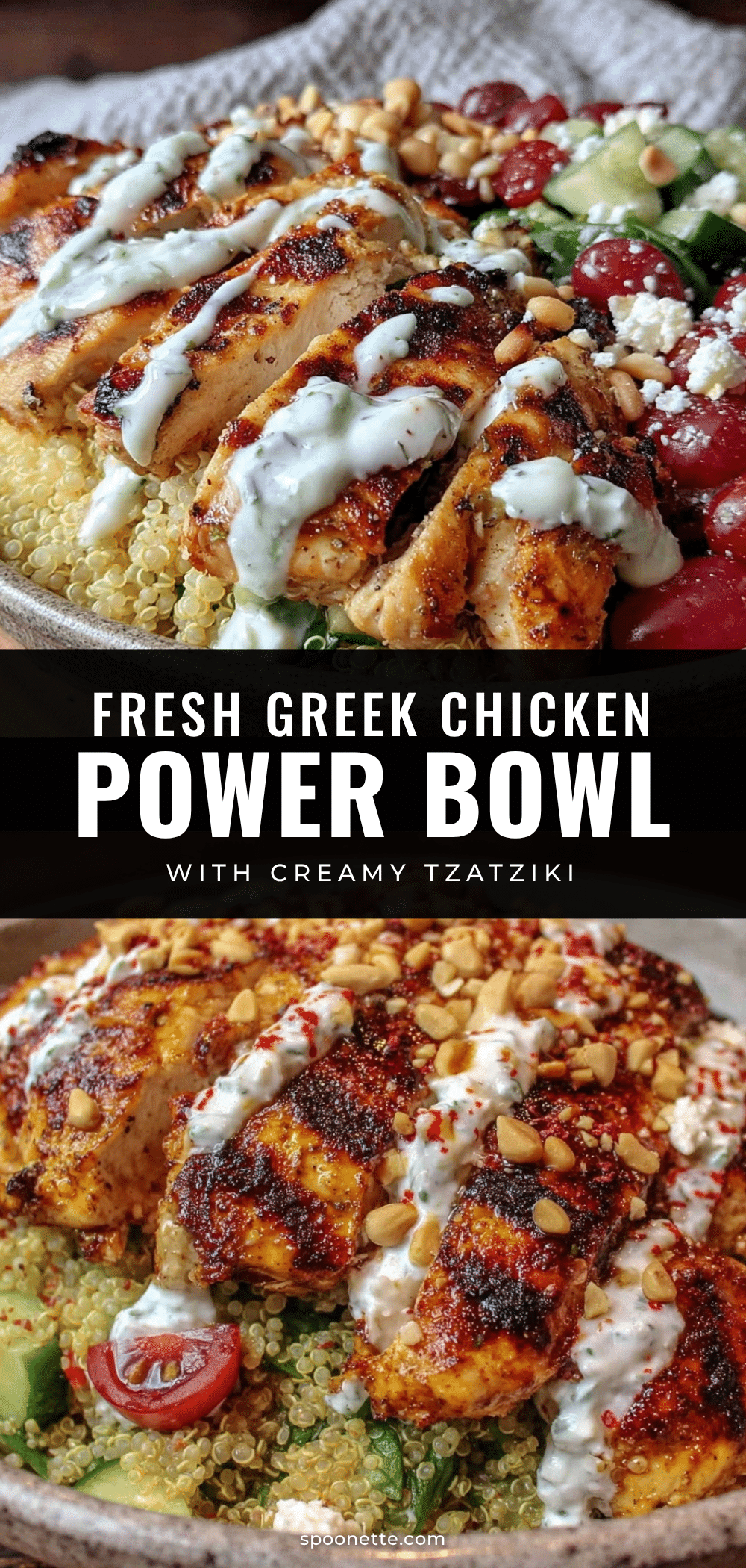 fresh greek chicken power bowl recipe