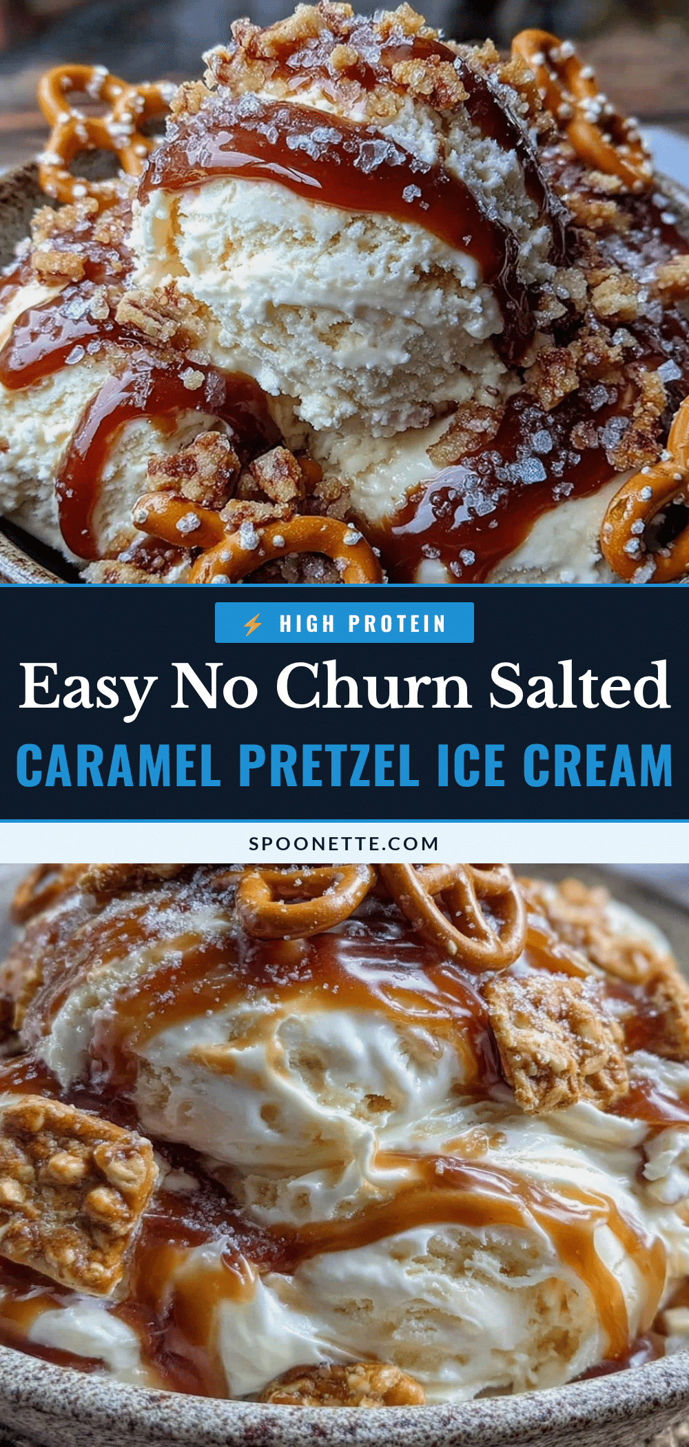 no churn salted caramel pretzel ice cream recipe