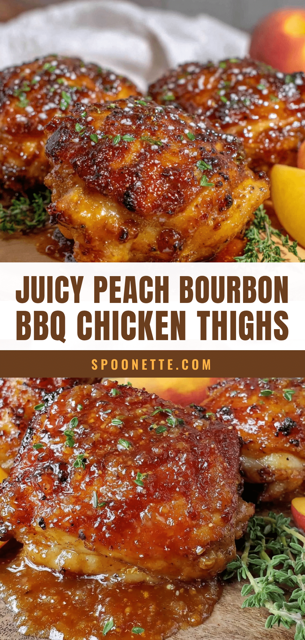 peach bourbon bbq glazed chicken thighs recipe
