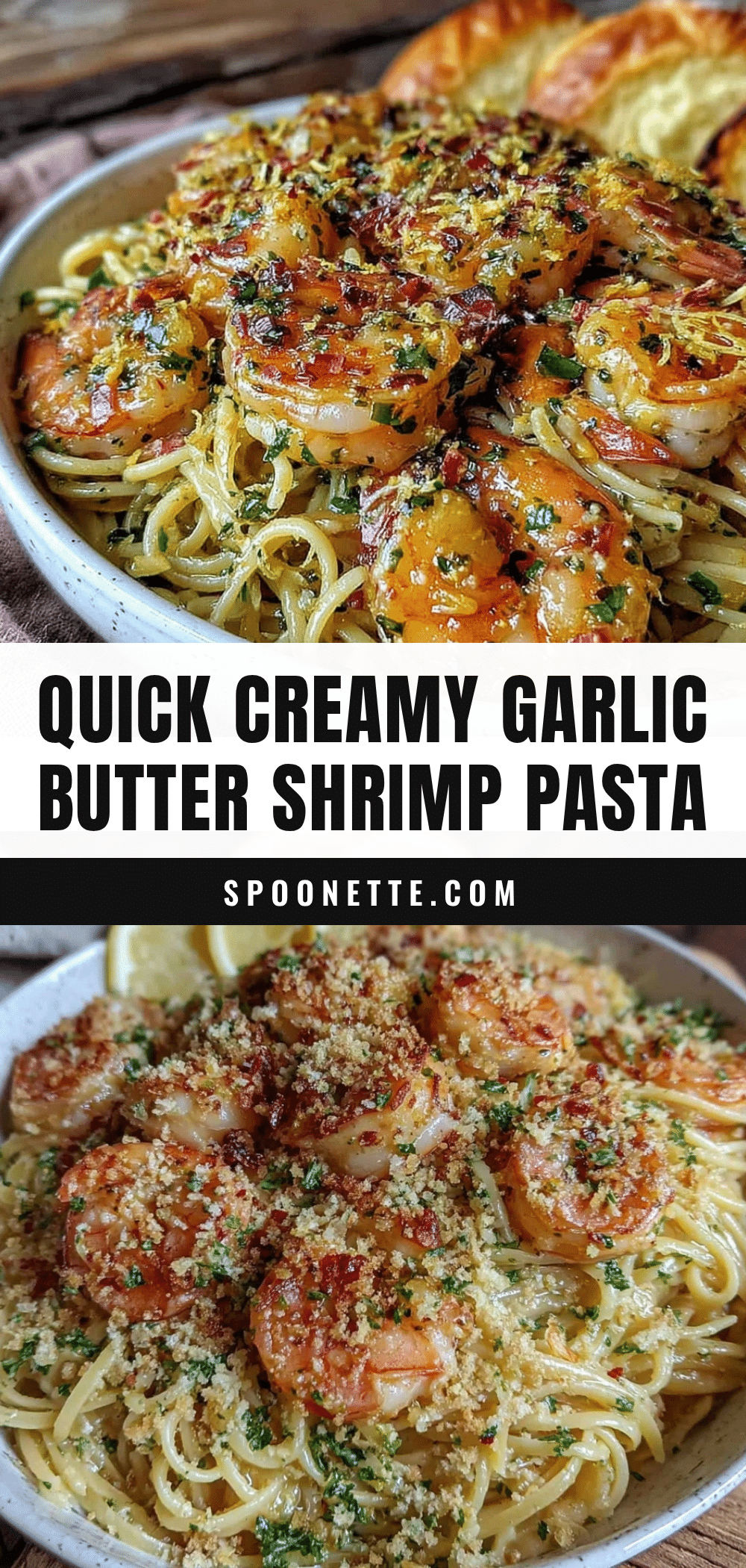 quick creamy garlic butter shrimp pasta recipe