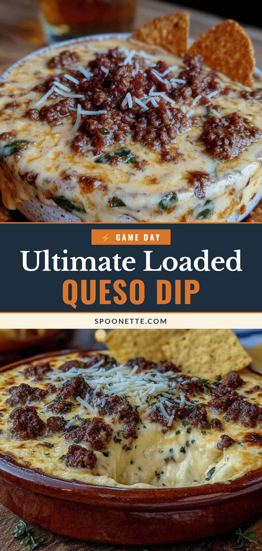 loaded game day queso dip with ground beef recipe