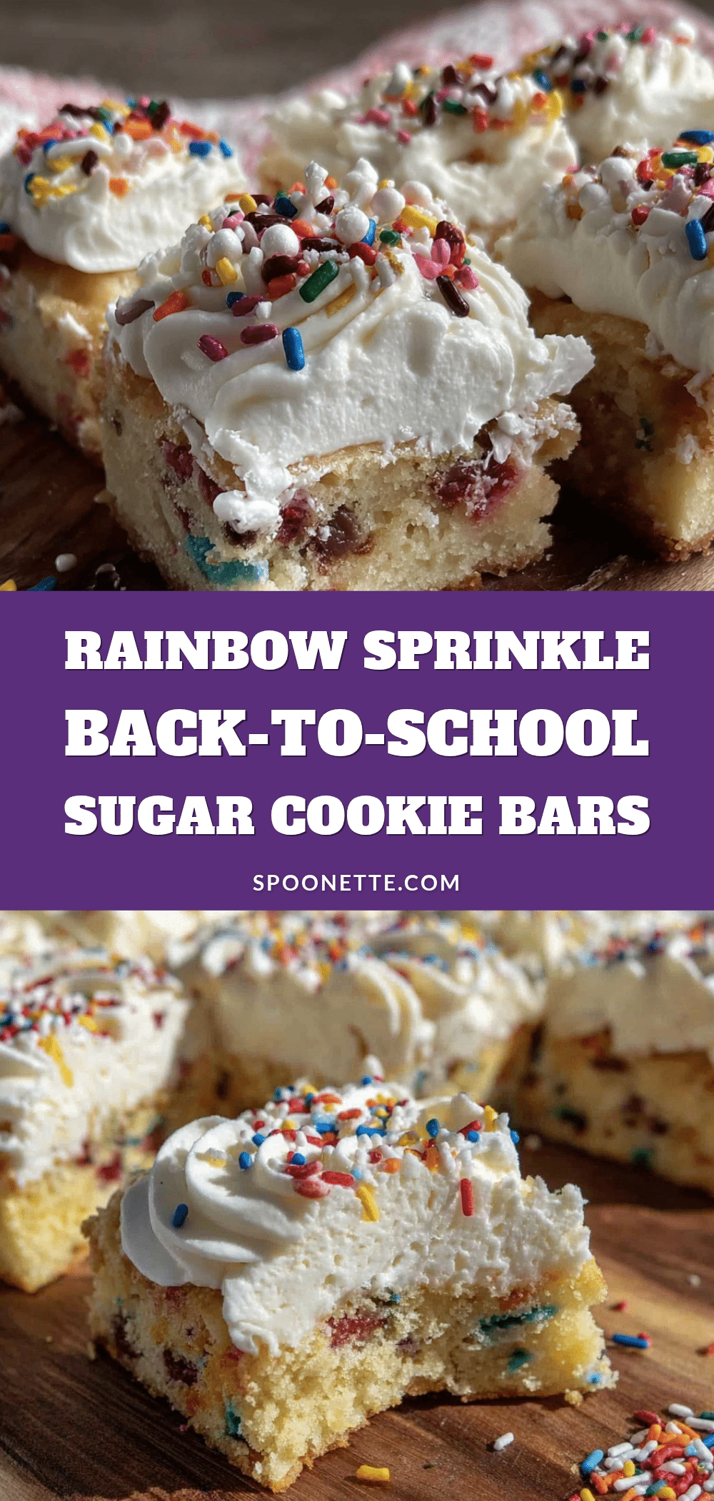 rainbow sprinkle sugar cookie bars recipe