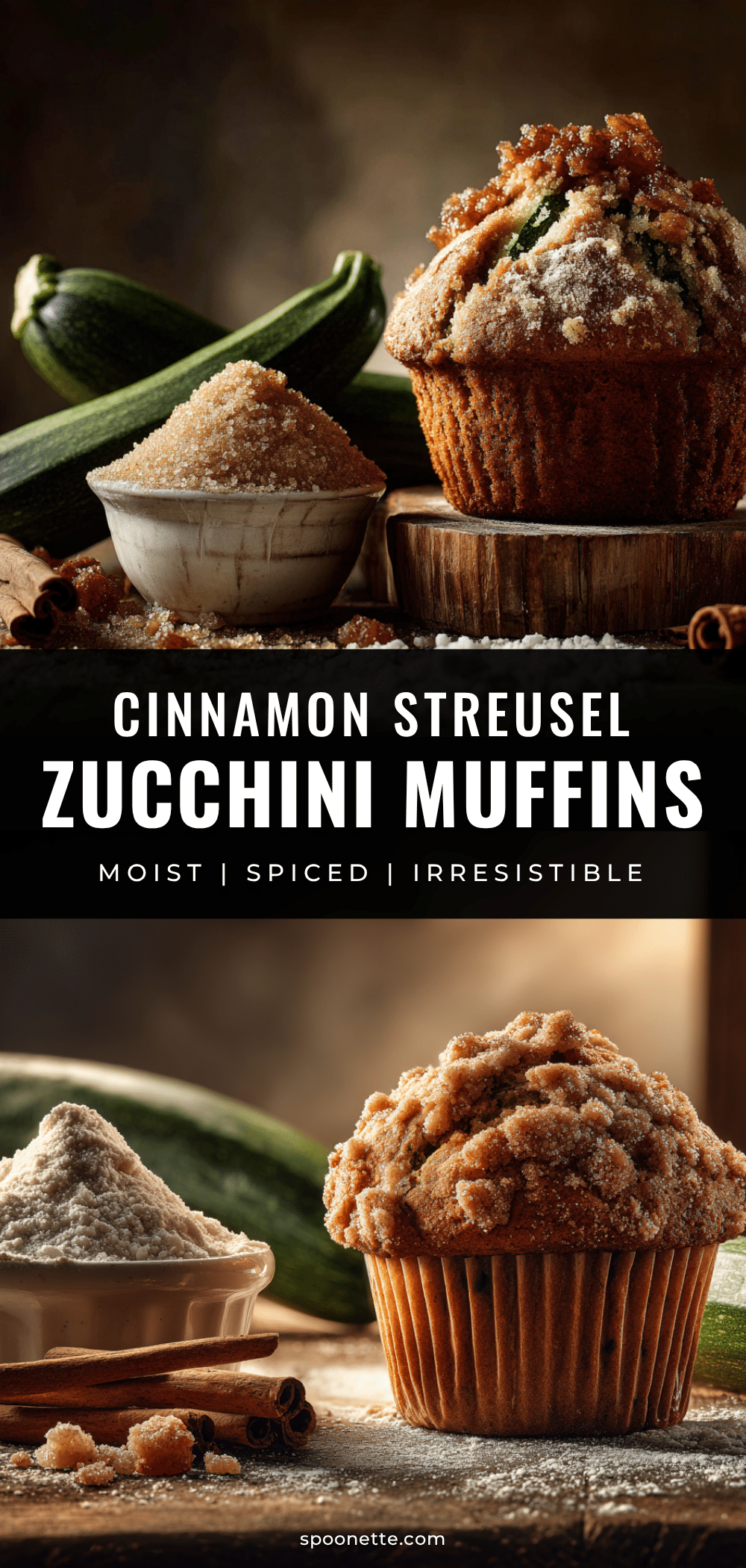 cinnamon streusel zucchini bread muffins recipe