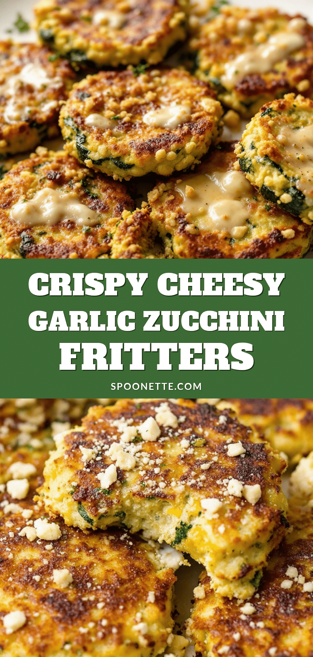 crispy cheesy garlic zucchini fritters recipe