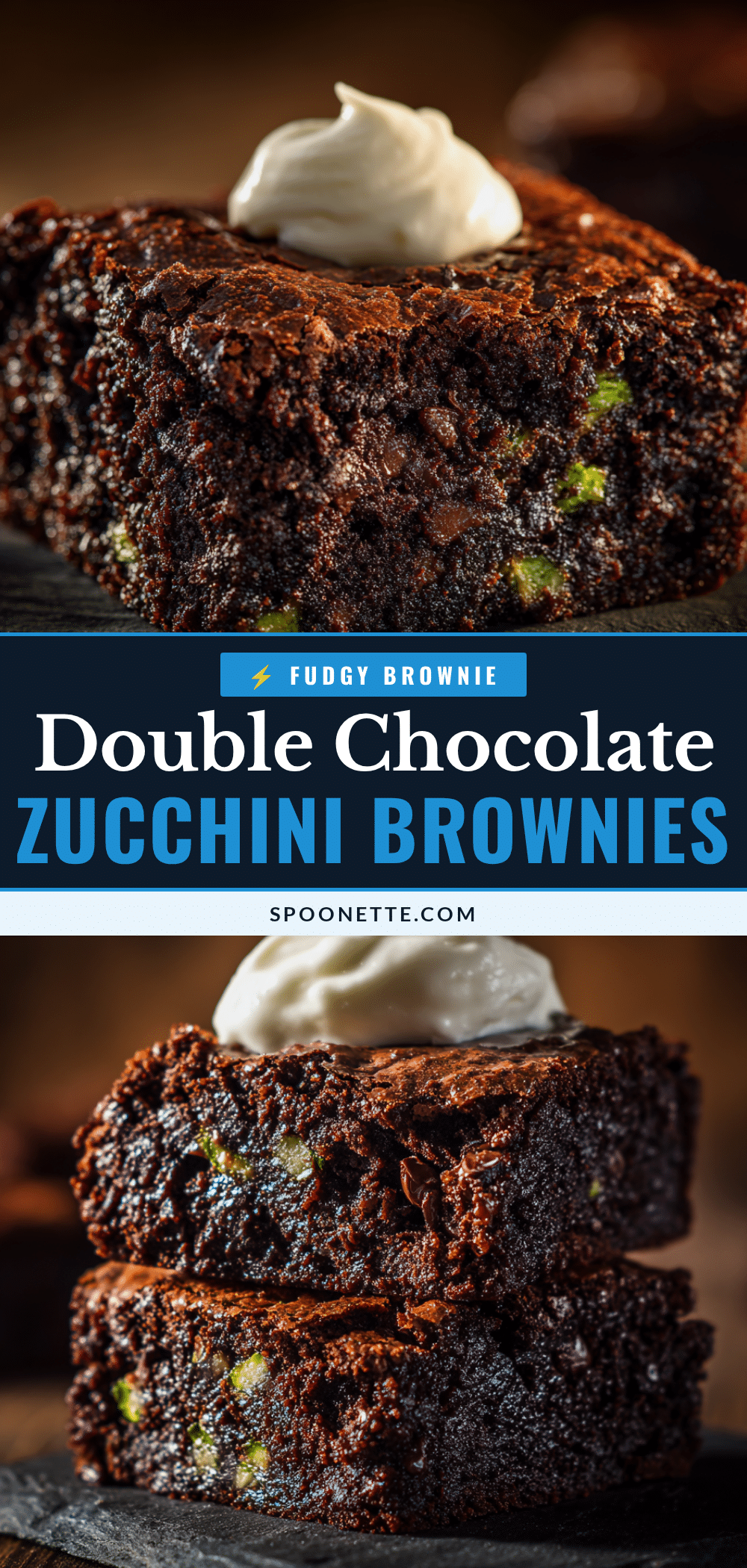 fudgy double chocolate zucchini brownies recipe
