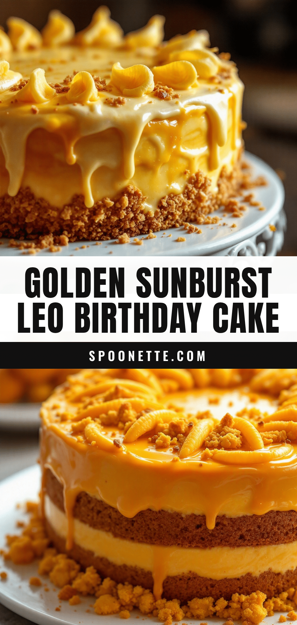Perfect Golden Sunburst Leo Cake recipe