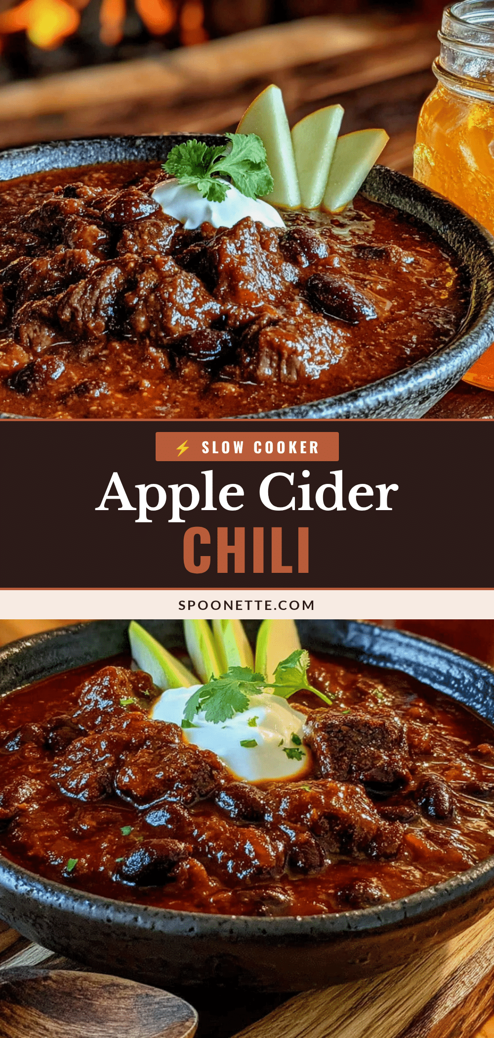 slow cooker apple cider chili recipe