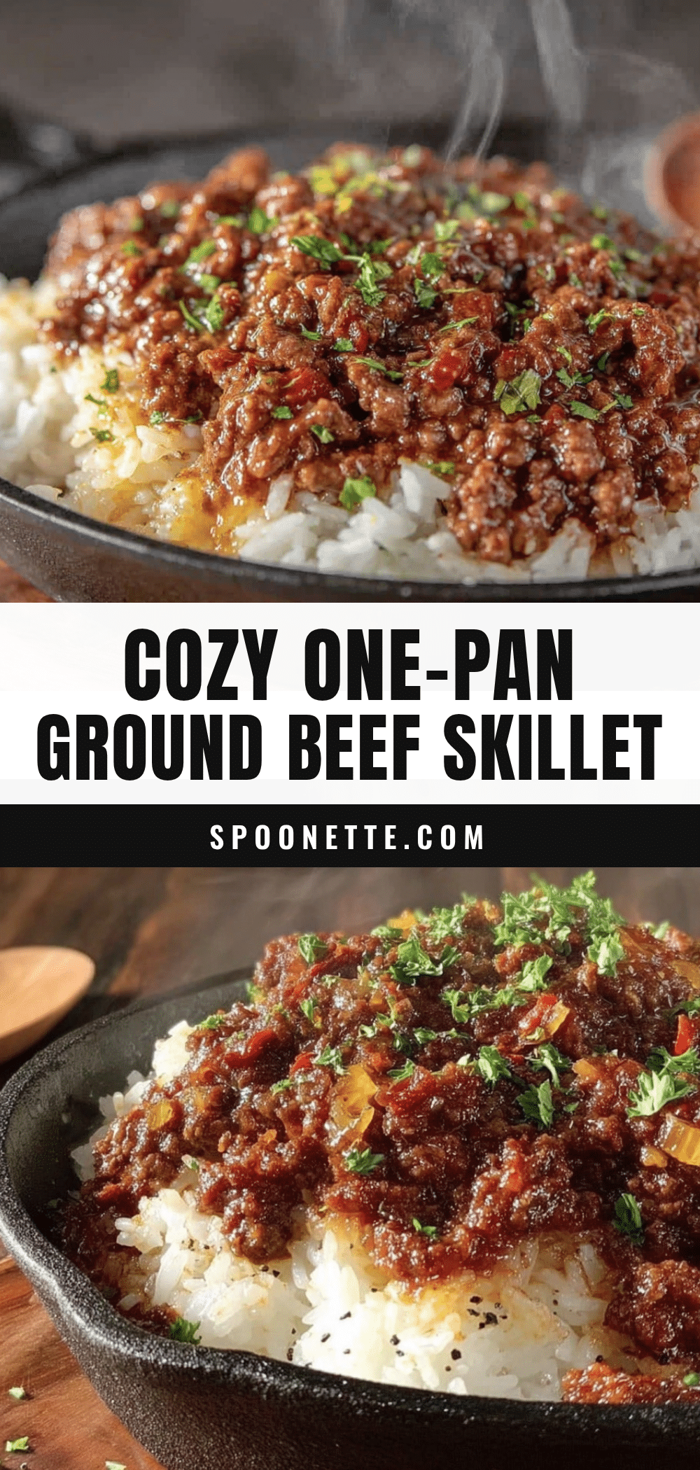 cozy one-pan ground beef and rice skillet recipe